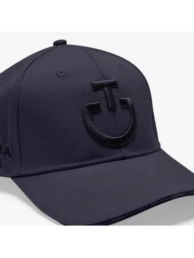 Gorra de algodón gris antracita con logo bordado negro - Cavalleria Toscana - imagen 4