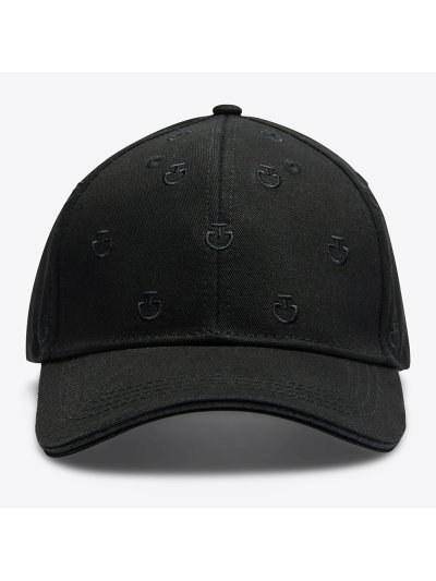 Gorra en color negro con bordado de micrologotipos - Cavalleria Toscana