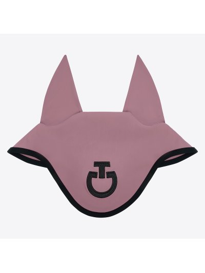 Bonnet lilas avec bordure contrastée et logo en noir et avec fines oreilles élastiques pour cheval et poney - Cavalleria Toscana