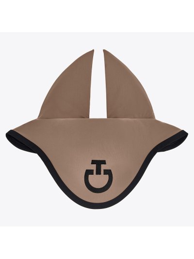 Bonnet marron avec le logo en noir et avec fines oreilles élastiques pour cheval et poney - Cavalleria Toscana