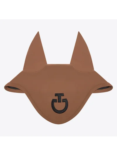 Bonnet en jersey léger marron caramel (Mink) avec logo brodé pour cheval - Cavalleria Toscana