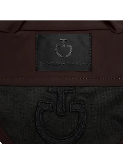 Orejeras de tejido ligero marrón oscuro (Espresso) con logo bordado para caballo - Cavalleria Toscana - imagen 3