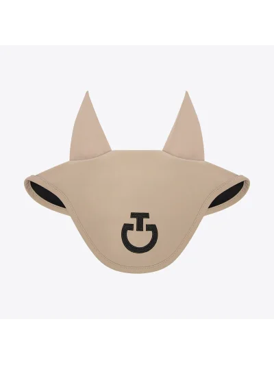 Orejeras de tejido ligero beige tostado (Aluminum) con logo bordado para caballo - Cavalleria Toscana