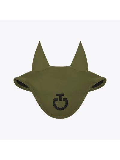 Orejeras de tejido ligero verde oliva (Winter Moss) con logo bordado para caballo - Cavalleria Toscana