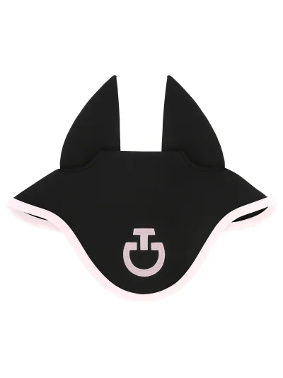 Bonnet en jersey léger noir et rose avec logo brodé pour cheval - Cavalleria Toscana