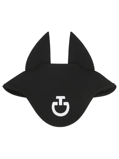 Bonnet en jersey léger noir avec logo brodé pour cheval - Cavalleria Toscana