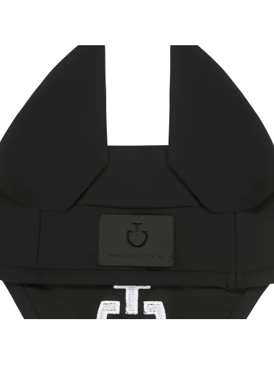 Bonnet en jersey léger noir avec logo brodé pour cheval - Cavalleria Toscana - imagen 2