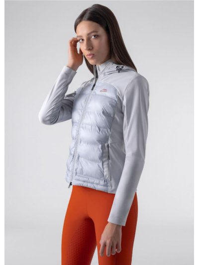 Veste gris clair de nylon tecnico matelassée por devant pour femme-Egrige - Equiline