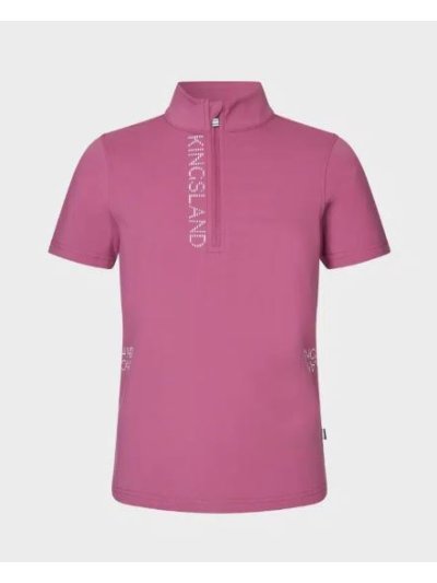 Polo de entrenamiento de manga corta fucsia con media cremallera (Pink Malaga) para niña KLNana - Kingsland
