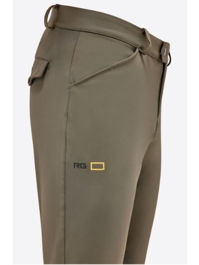 Olive green bi-stretch jersey knee-grip riding breeches for men - RG