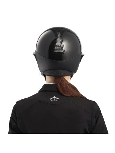 Casco de equitación negro brillante con visera ancha Vita GST - Veredus - imagen 4