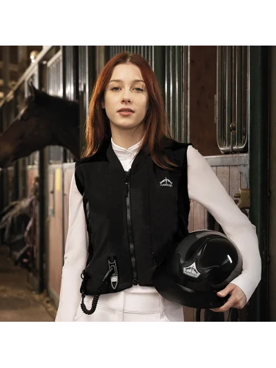 Casco de equitación negro brillante con visera ancha Vita GST - Veredus - imagen 2