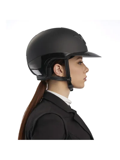Casco de equitación negro mate con visera ancha brillante Vita GST - Veredus - imagen 2