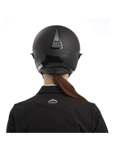 Casco de equitación negro mate con visera ancha brillante Vita GST - Veredus - imagen 3