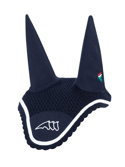 Navy blue earmuffs with elastic ears for horses (full) Christophec - Equiline
