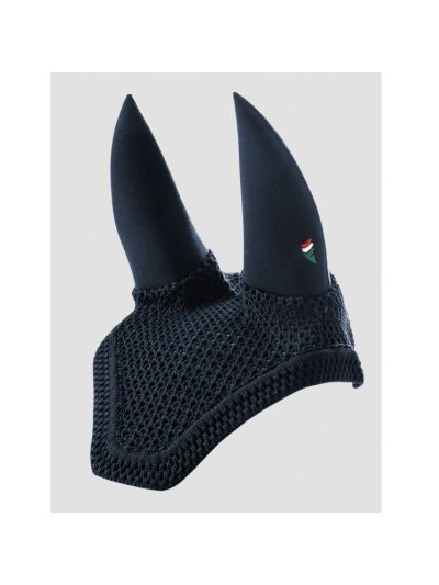 Orejeras de crochet azul marino con orejas antiruido para caballo Dave - Equiline
