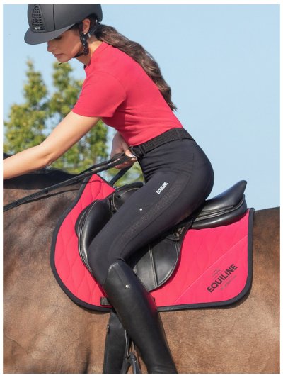 Pantalons d'équitation noir de maille latérale (grip aux genoux) pour femme Ciannek - Equiline