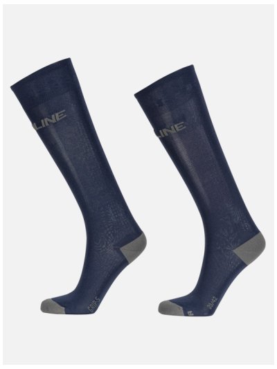 Calcetines de caña alta azul marino con la firma en gris Cairoc - Equiline