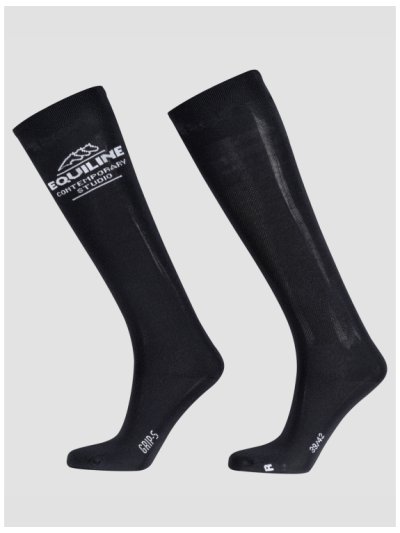 Blue high-top socks with horizontal logo Carleic - Equiline
