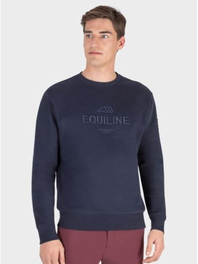 Sudadera azul marino de cuello redondo para hombre Caricoc - Equiline