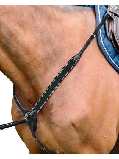 Pechopetral de salto negro con martingala para pony D41 EVO - Prestige