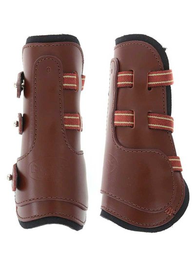 Pack of 2 Brown Leather Front Tendon Boots for Pony – F32 - Prestige