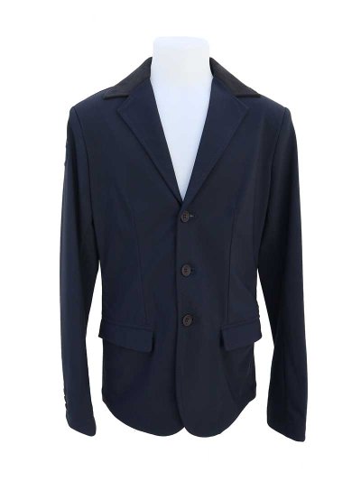 Americana de competición azul marino con cuello alcántara negro para niño - Cavalleria Toscana
