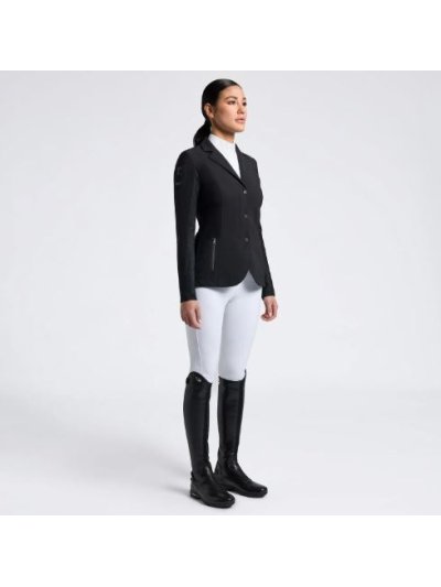 Veste de compétition grise clair avec espalda de tissu technique élastique pour femme R-EVO - Cavalleria Toscana