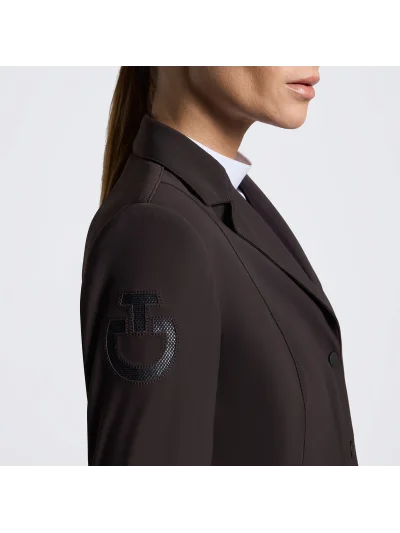 Americana de concurso marrón oscuro (Espresso) ligera con cremallera para mujer R-EVO - Cavalleria Toscana