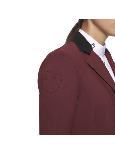 Americana de competición burdeos con cuello de alcántara y botones para mujer GP - Cavalleria Toscana