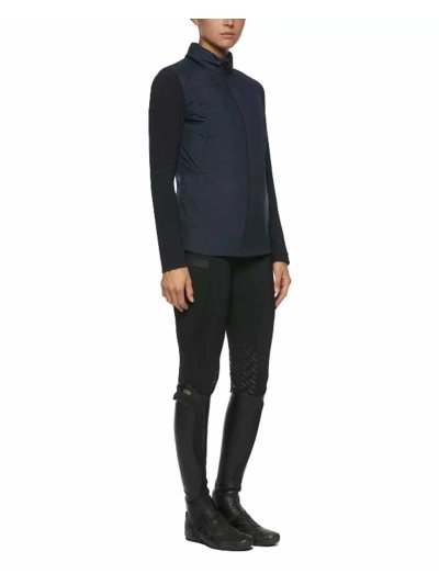 Women's Navy Quilted Windbreaker Jacket with Hood - Cavalleria Toscana