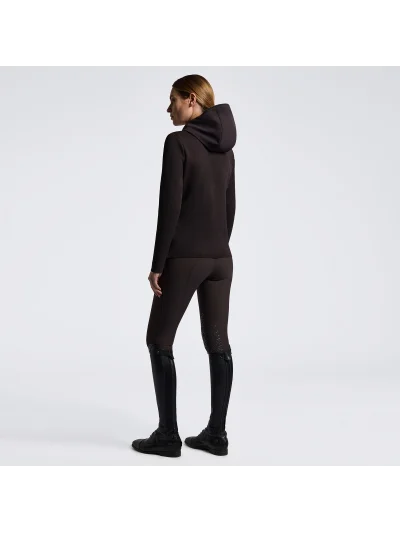 Chaqueta softshell de punto técnico marrón oscuro (Espresso) con capucha para mujer Revolution - Cavalleria Toscana - imagen 3