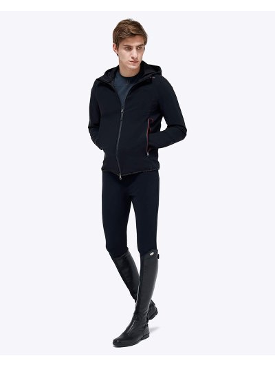 Softshell coupe-vent noir avec détails en rouge pour homme- Revo - Cavalleria Toscana