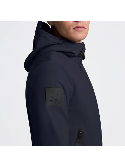 Chaqueta térmica softshell con capucha en azul marino para hombre - Cavalleria Toscana