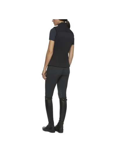 Black windproof vest with padded front for women - Cavalleria Toscana - imagen 3