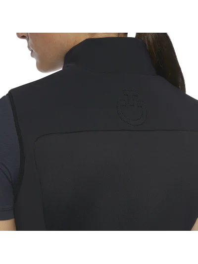 Black windproof vest with padded front for women - Cavalleria Toscana - imagen 4