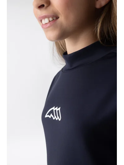 Camiseta técnica second skin azul marino junior con logo en la espalda EQJIN - Equiline - imagen 4