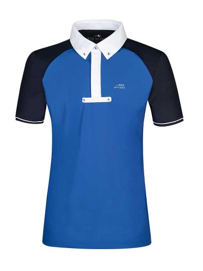 Polo de competición de manga corta azul y azul marino para hombre Gasto - Equiline