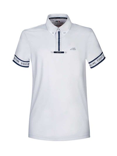 Polo de compétition à manches courtes blanc pour homme Pirite - Equiline