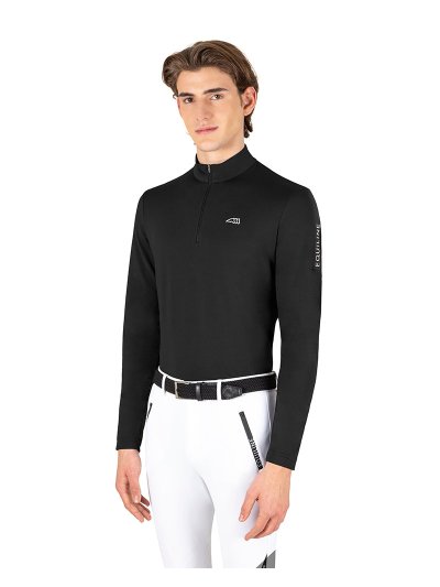 Camiseta de entrenamiento de manga larga negra para invierno hombre - Equiline