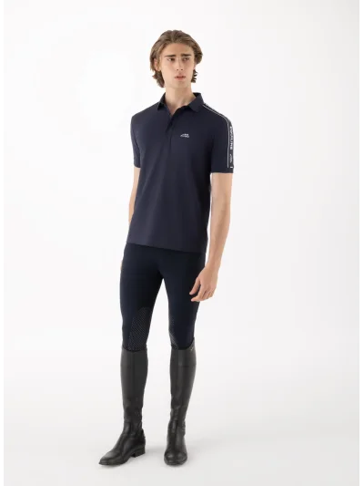 Polo de tiempo libre de manga corta azul marino para hombre EQCRAVET - Equiline - imagen 3