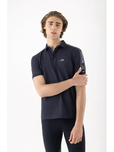 Polo de tiempo libre de manga corta azul marino para hombre EQCRAVET - Equiline - imagen 4
