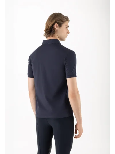 Polo de tiempo libre de manga corta azul marino para hombre EQCRAVET - Equiline - imagen 2