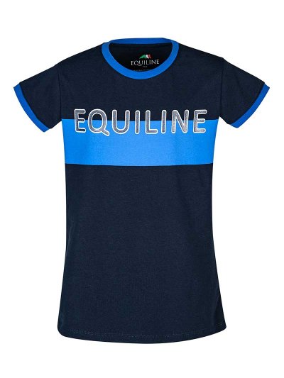 Camiseta de manga corta azul marino y azul royal junior unisex Flash - Equiline