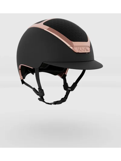 Casco de equitación negro mate con cromado oro rosa (Black Everyrose) Dogma Chrome - Kask