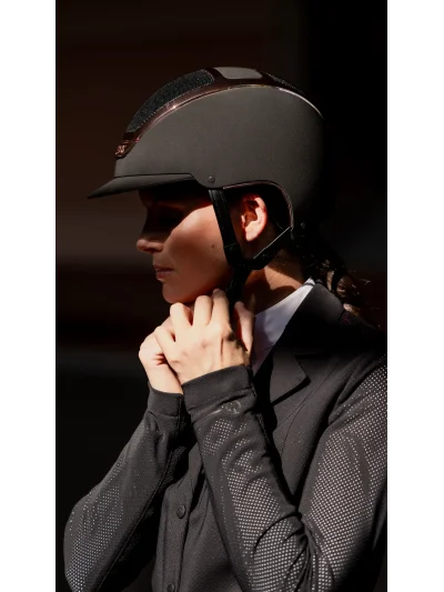 Casco de equitación negro mate con cromado oro rosa (Black Everyrose) Dogma Chrome - Kask - imagen 4