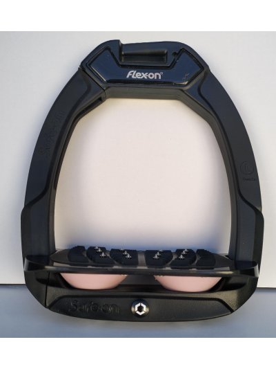 Étriers "Safe-on" incliné ultragrip noirs avec amortisseurs rose clair - Flex-On