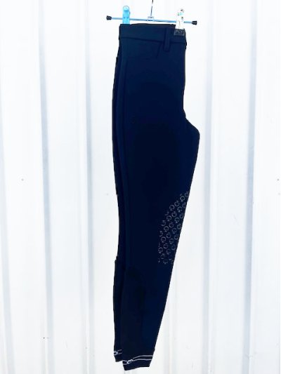 Navy piqué riding pants with pockets (knee grip) for boys - Cavalleria Toscana