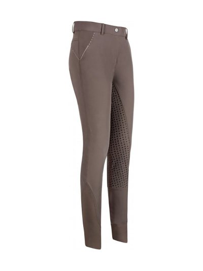 Light grey (cement) full grip riding breeches for women and girls Isidro - Imperial Riding