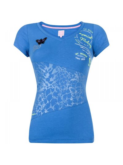 T-shirt bleu à imprimé papillons pour femme Cleo - Imperial Riding